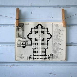 Plan vintage de la basilique Saint-Pierre de 1931