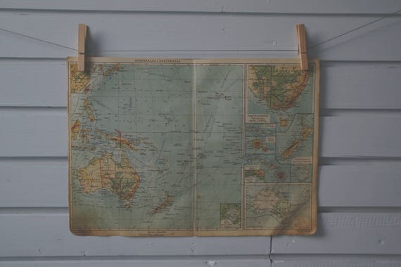 1930s Vintage Oceania Map