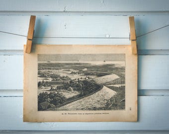 1890 Vintage Polders Lithograph Illustration