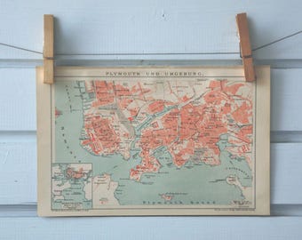 1894 Vintage Plymouth Map