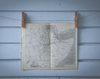 1935 Vintage Map of Abyssinia