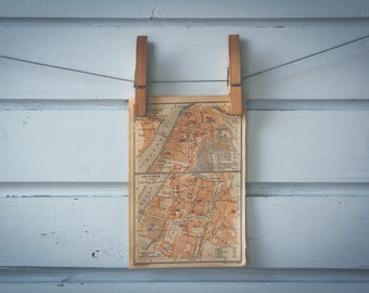 1910 Vintage Vienne & Valence Map