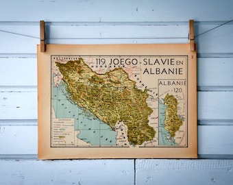 1941 Vintage Yugoslavia Map