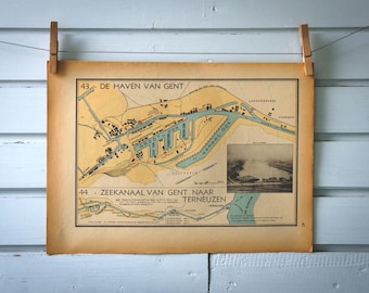 1941 Vintage Map of Gent Harbour