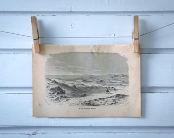 1888 Vintage Sahara Lithograph Illustration