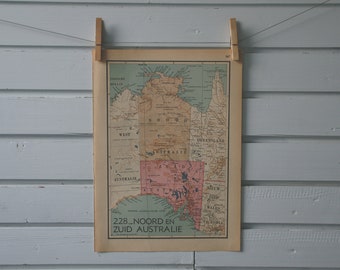 1941 Vintage Central Australia Map