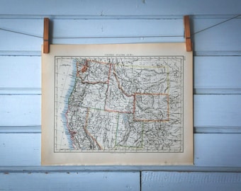 1901 Vintage Northwest USA Map