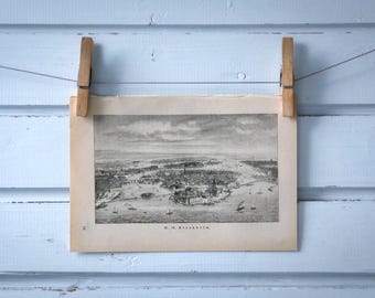 1892 Vintage Stockholm Lithograph Illustration