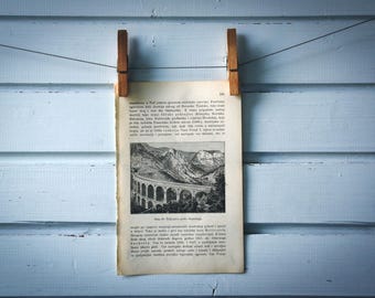 1901 Vintage Semmering Railway Lithograph Illustration