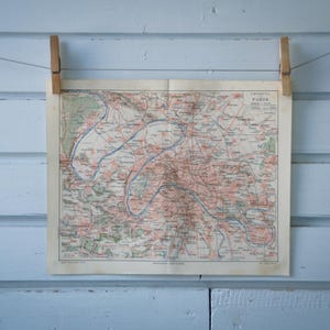 1907 zabytkowa mapa Paryża