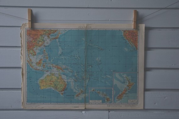 1966 Vintage Oceania Map
