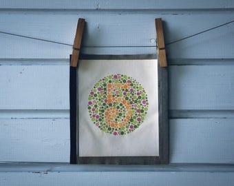 1960 Vintage Number 5 Ishihara Color Test Plate
