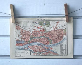 1894 Vintage Bremen Map