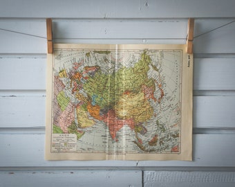 1936 Vintage Map of Asia