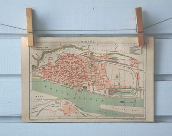 1894 Vintage Map of Mainz