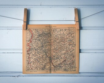 1943 Vintage West Germany Map