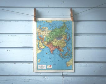 1957 Vintage Map of Asia