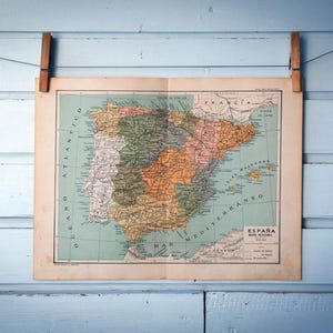 1937 Vintage Karte von Spanien