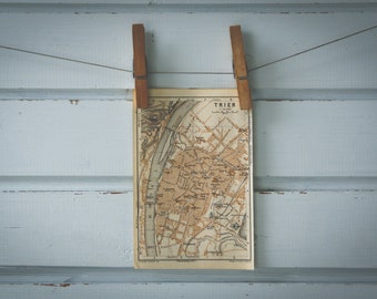 1936 Vintage Map of Trier