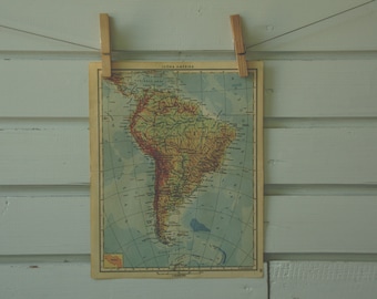 1951 Vintage South America Map