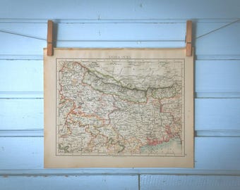 1895 Vintage Northeast India Map