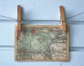 1900 Vintage  Bois de Vincennes Map
