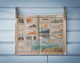 1924 Vintage Introduction to Cartography Atlas page