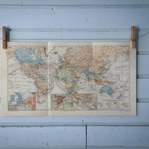 1907 Vintage Weltkarte