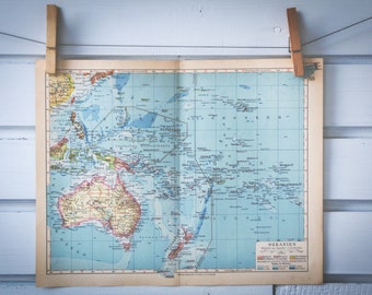 1931 Vintage Oceania Map