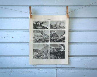 1907 Vintage Volcanism Lithograph Illustration