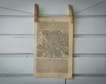 1907 Vintage Map of Rouen