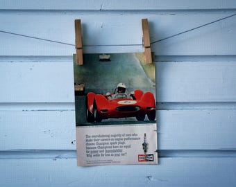 1963 Vintage Champion Spark Plug Advertisement Illustration