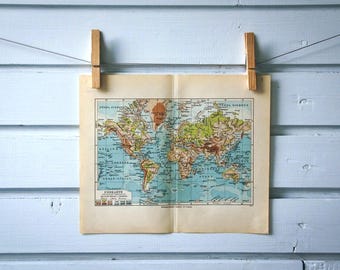 1936 Vintage World Map