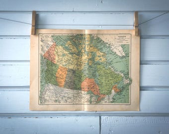 1937 Vintage Map of Canada