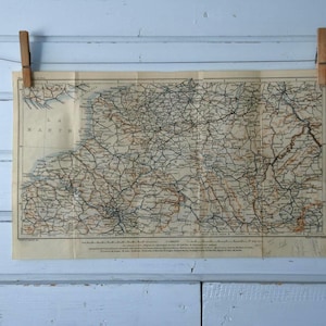 Mapa antiguo del norte de Francia de 1909