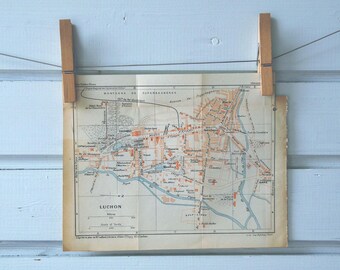 1925 Vintage Bagnères-de-Luchon Map