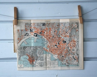 1891 Vintage Map of Genoa