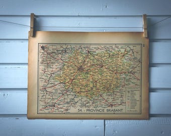 1941 Vintage Map of Belgium Brabant Provinces