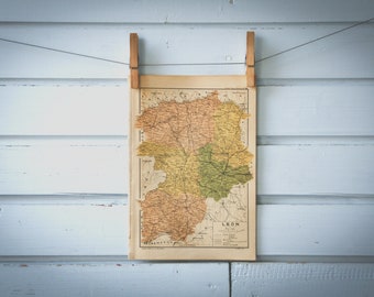 1928 Vintage Castile & León Map