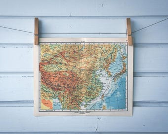 1965 Vintage Map of China