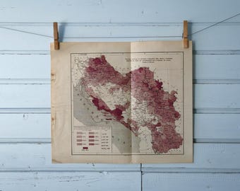1920s Vintage Map of Yugoslavia