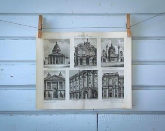 1907 Vintage Baroque & Rococo Architecture Lithograph Illustration
