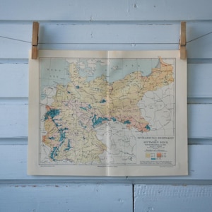 Carte de la densité de population de l&#39;Allemagne, vintage 1907