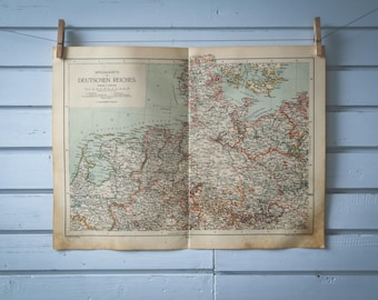 1904 Vintage North Germany Map