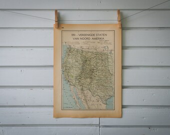 1941 Vintage West USA Map