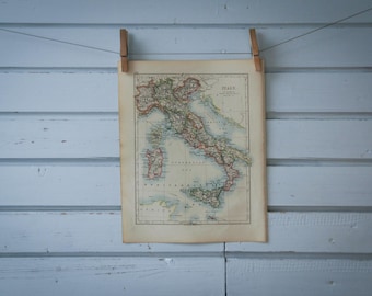 1901 Vintage Map of Italy