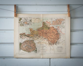 1870 Vintage Northwest France Map