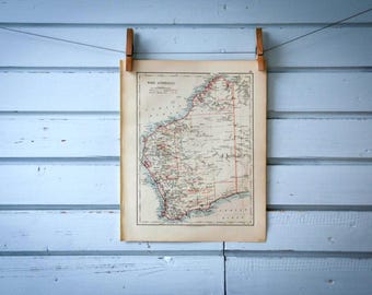 1901 Vintage West Australia Map