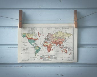 1907 Vintage Government Types World Map