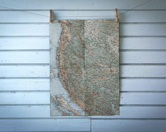 1930s Vintage North & Central Velebit Map